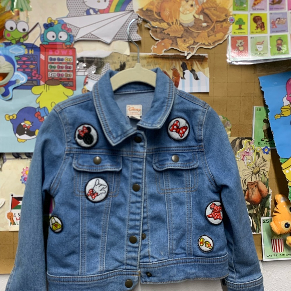 Disney Blue Jean Jacket with Fun Patches